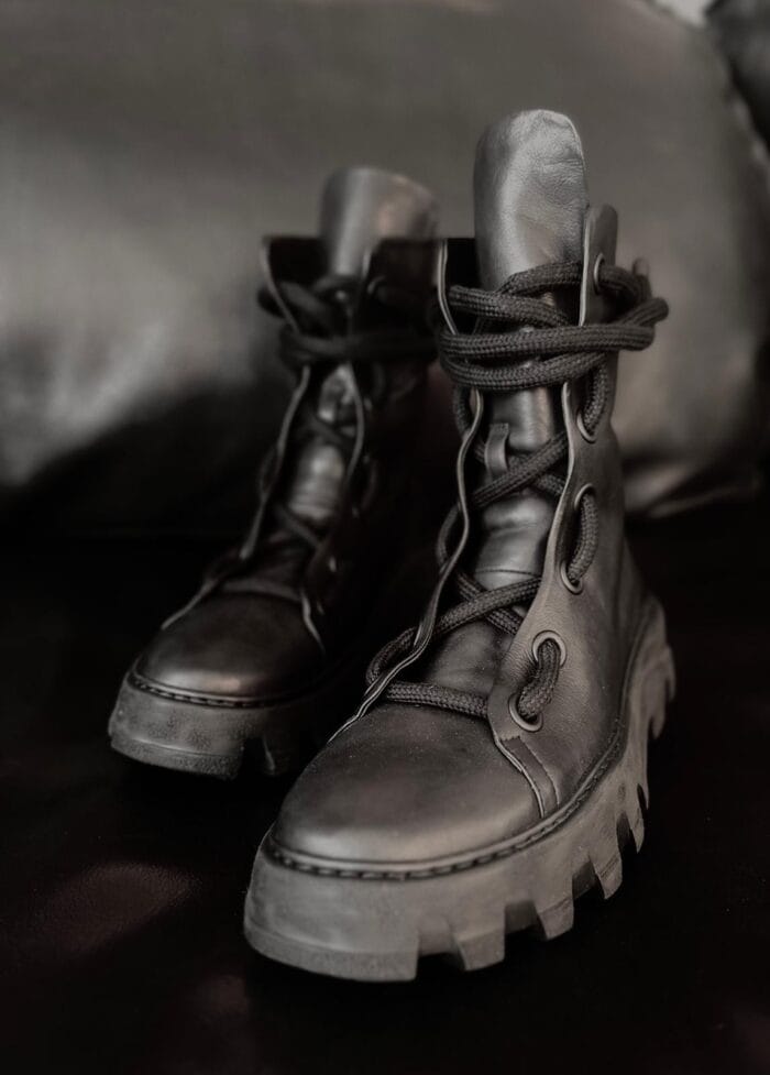 BEST FORM - Chunky Leder Boots, schwarz – Bild 5