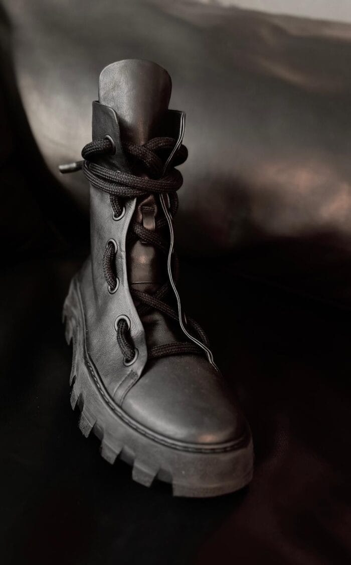 BEST FORM - Chunky Leder Boots, schwarz – Bild 4