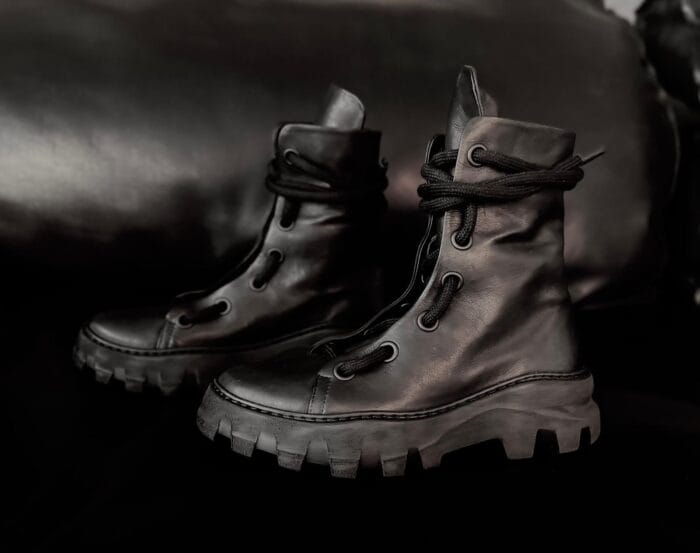 BEST FORM - Chunky Leder Boots, schwarz – Bild 3