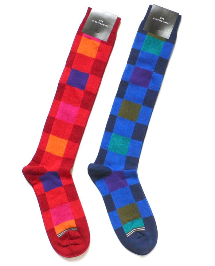 K11.2 Karo bordeaux multicolor (Kniestrümpfe, lang)