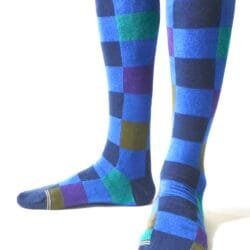 K11.1 Karo blau multicolor (Kniestrümpfe, lang)